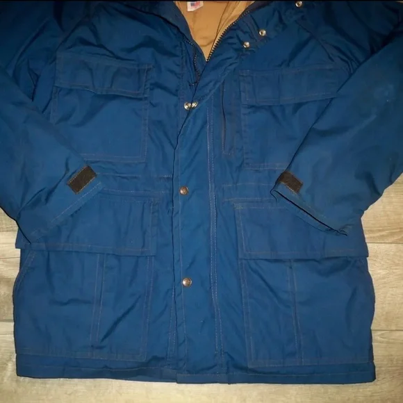 Hansa-Branta Mens Stearns Anorak Lined Blue Parka Coat Jacket, Sz Medium Vintage